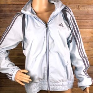 Adidas Light Blue Windbreaker Athletic Jacket